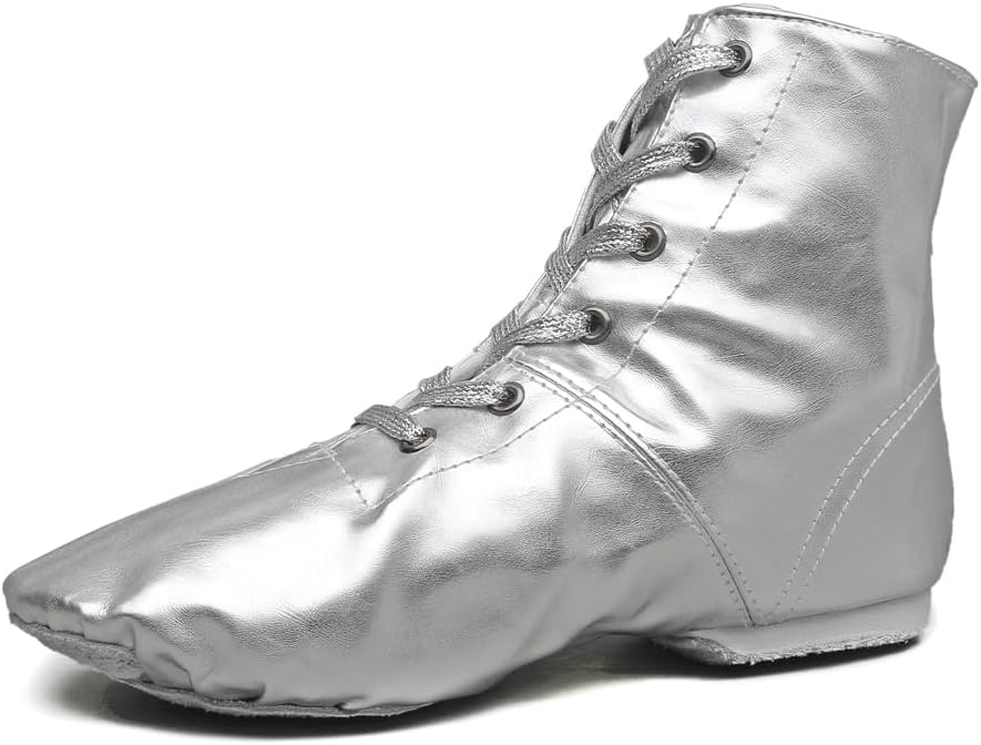 

Танцевальные туфли MSMAX Jazz для девочек, костюмные сапоги из ПУ для мальчиков, серебро