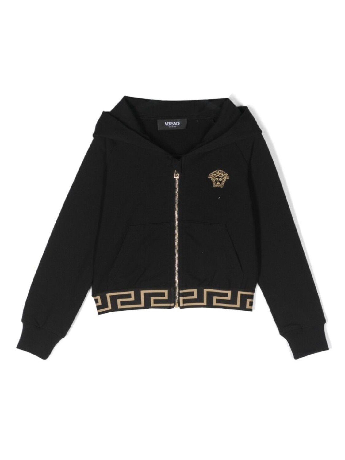 

Versace Kids худи на молнии с вышивкой Medusa, черный