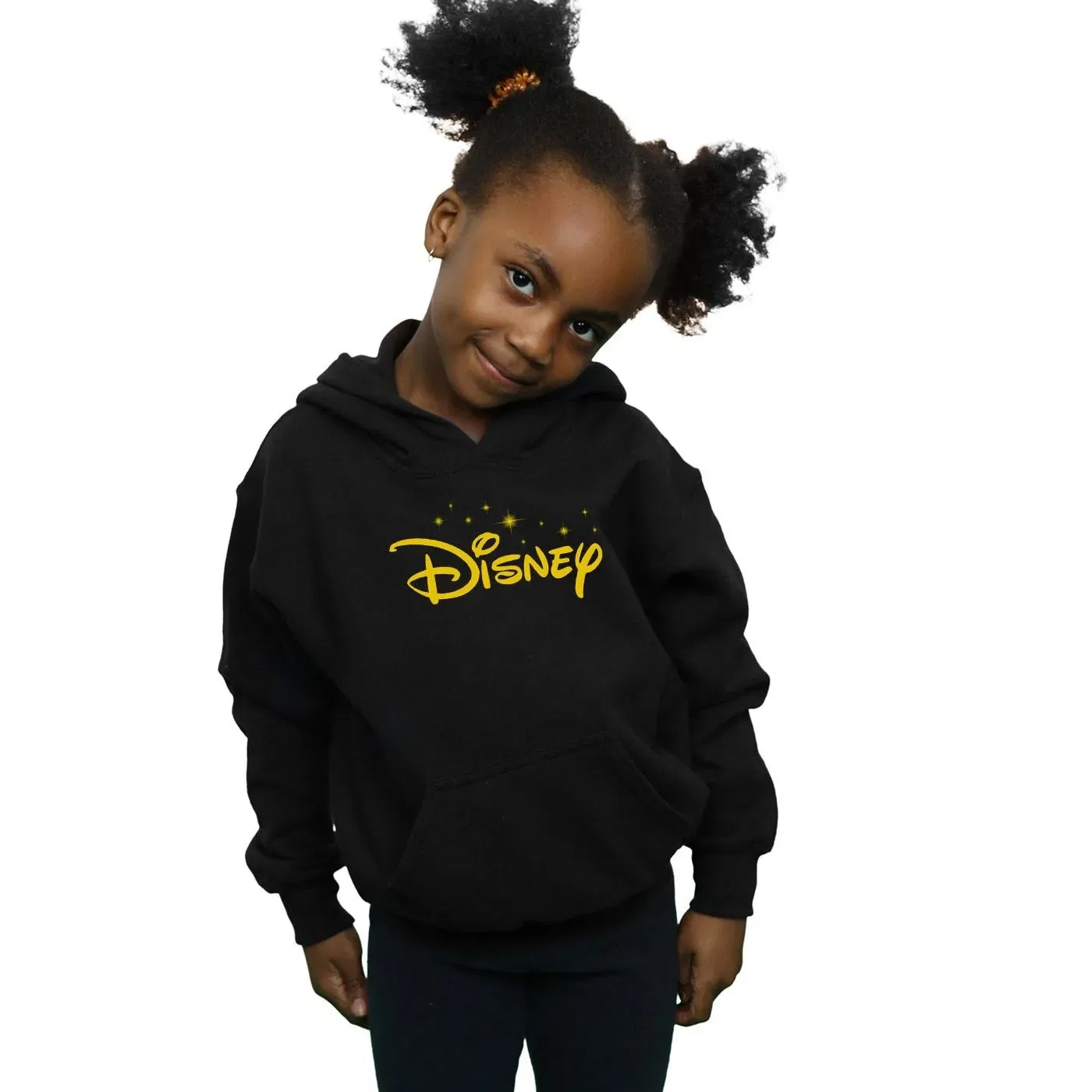 Худи для девочек с принтом Disney, черный