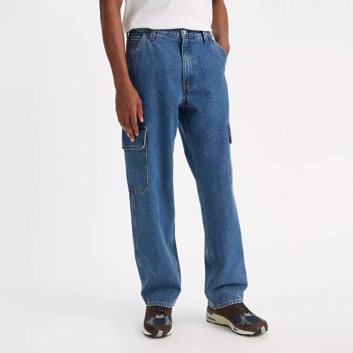 Свободные прямые мужские джинсы карго 568 Levi's, синий — фото 2