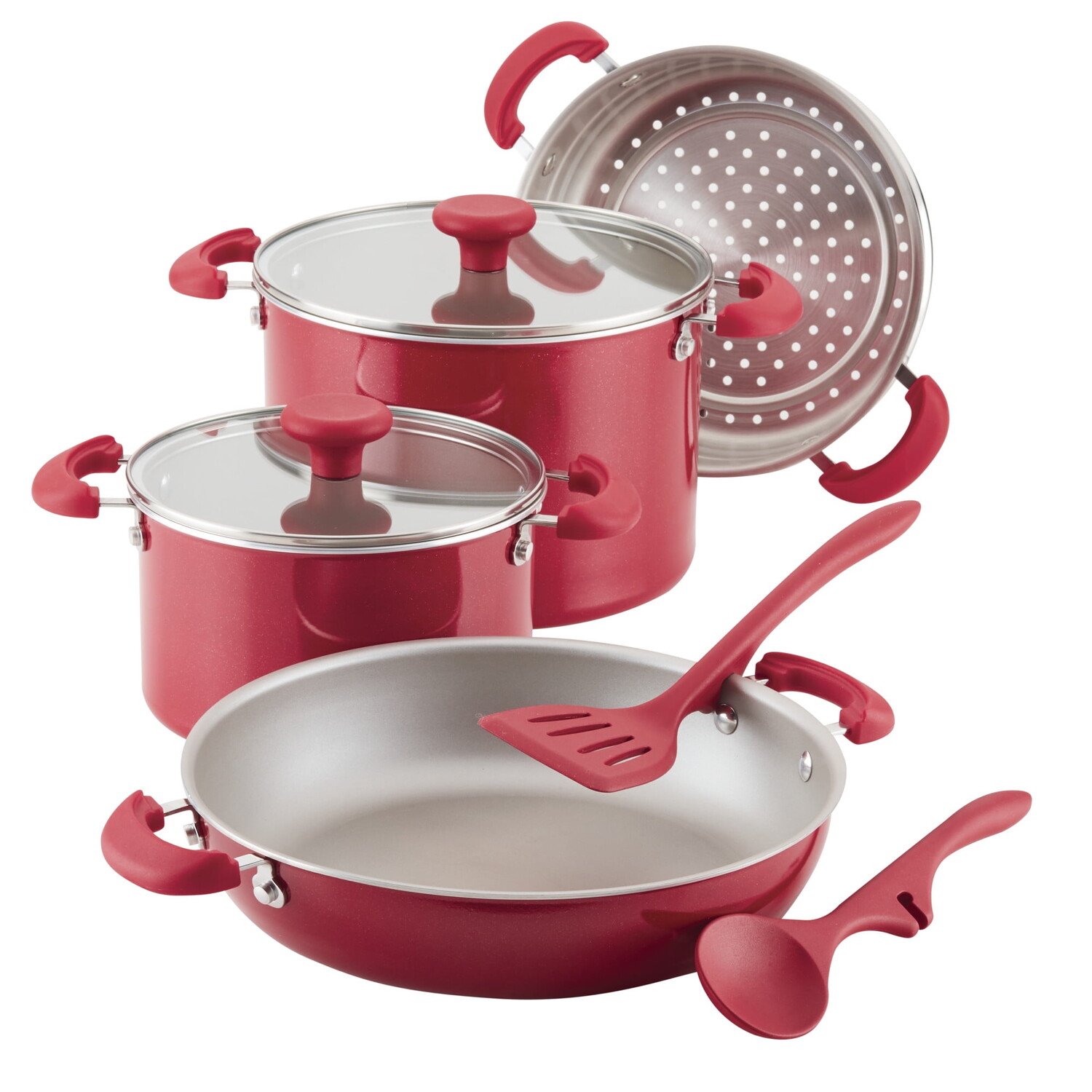 

Набор посуды Shimmer Rachael Ray, красный