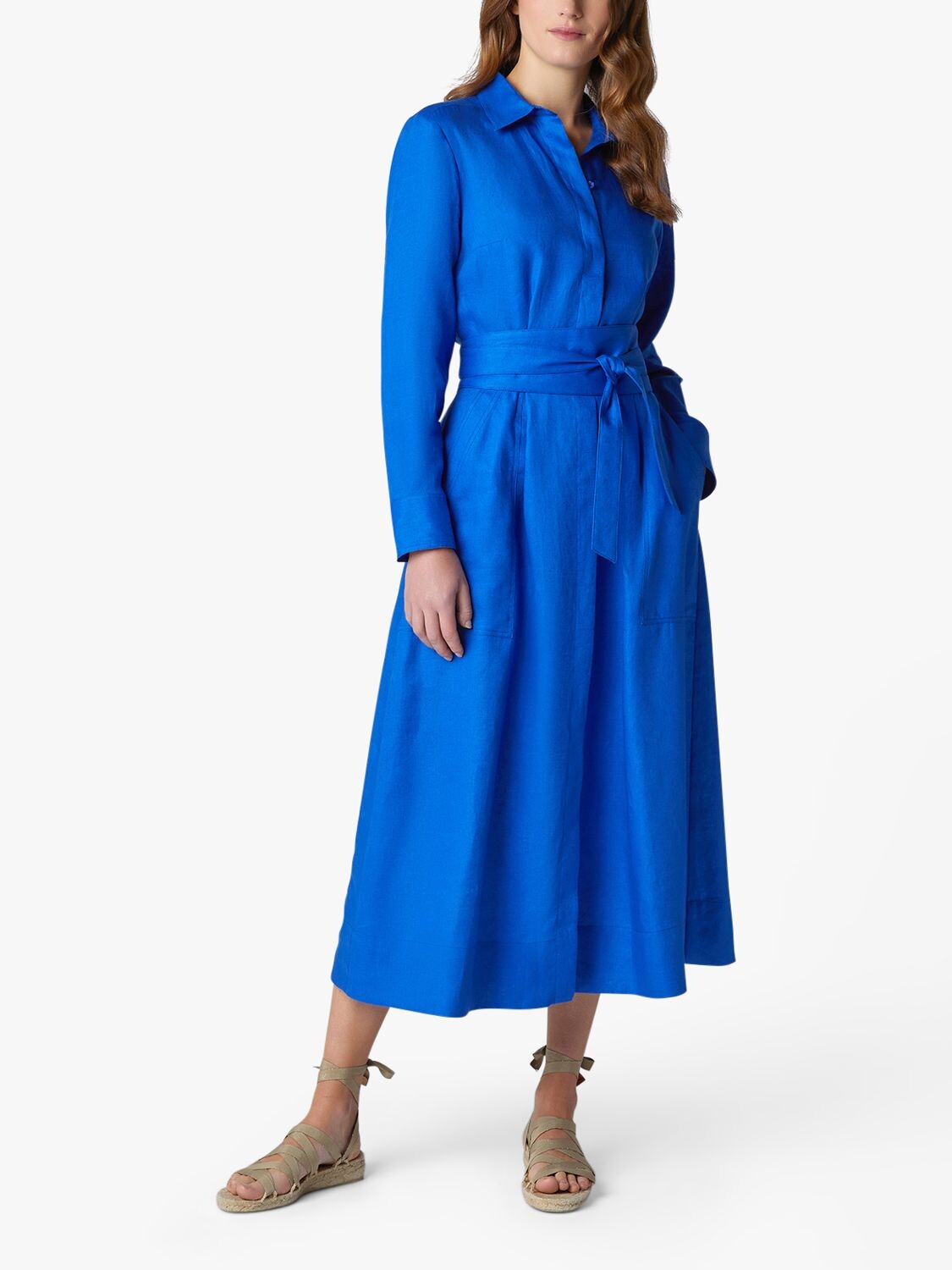 

Jasper Conran London Льняное платье-рубашка Delilah, королевский синий