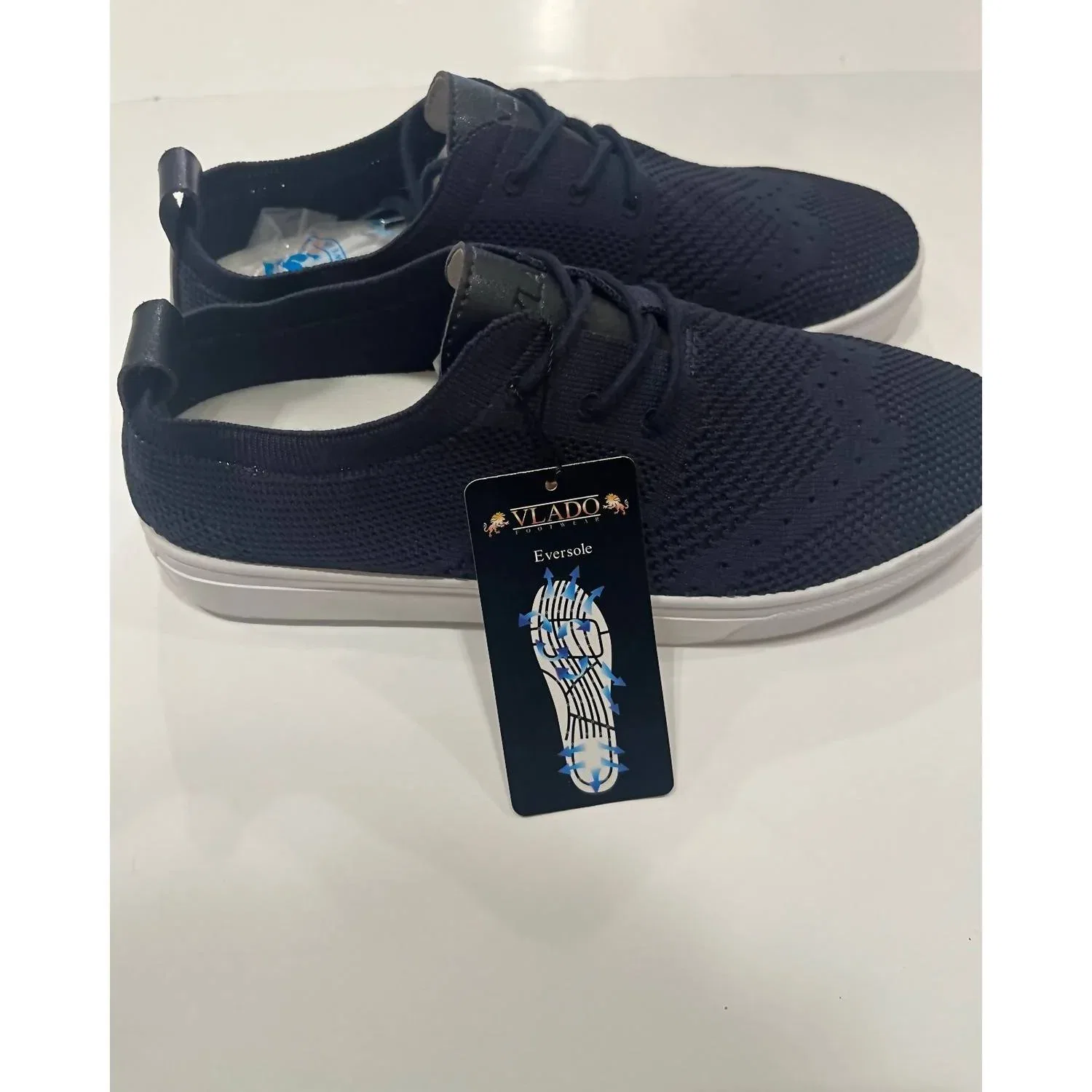 Vlado Мужские вязаные текстильные повседневные кроссовки Venice Wingtip черного цвета — фото 4