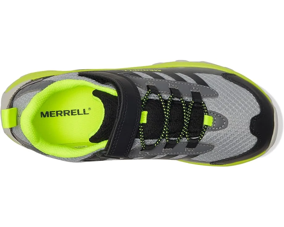 Кроссовки Merrell Kids Moab Speed 2 Low Alternative Closure Waterproof (Little Kid/Big Kid), Grey/Black/Citron — фото 2