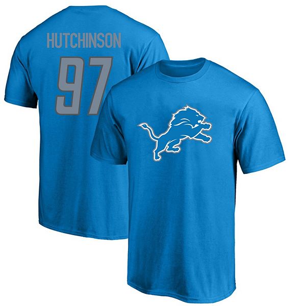 

Футболка Detroit Lions Aidan Hutchinson синяя Big & Tall Unbranded