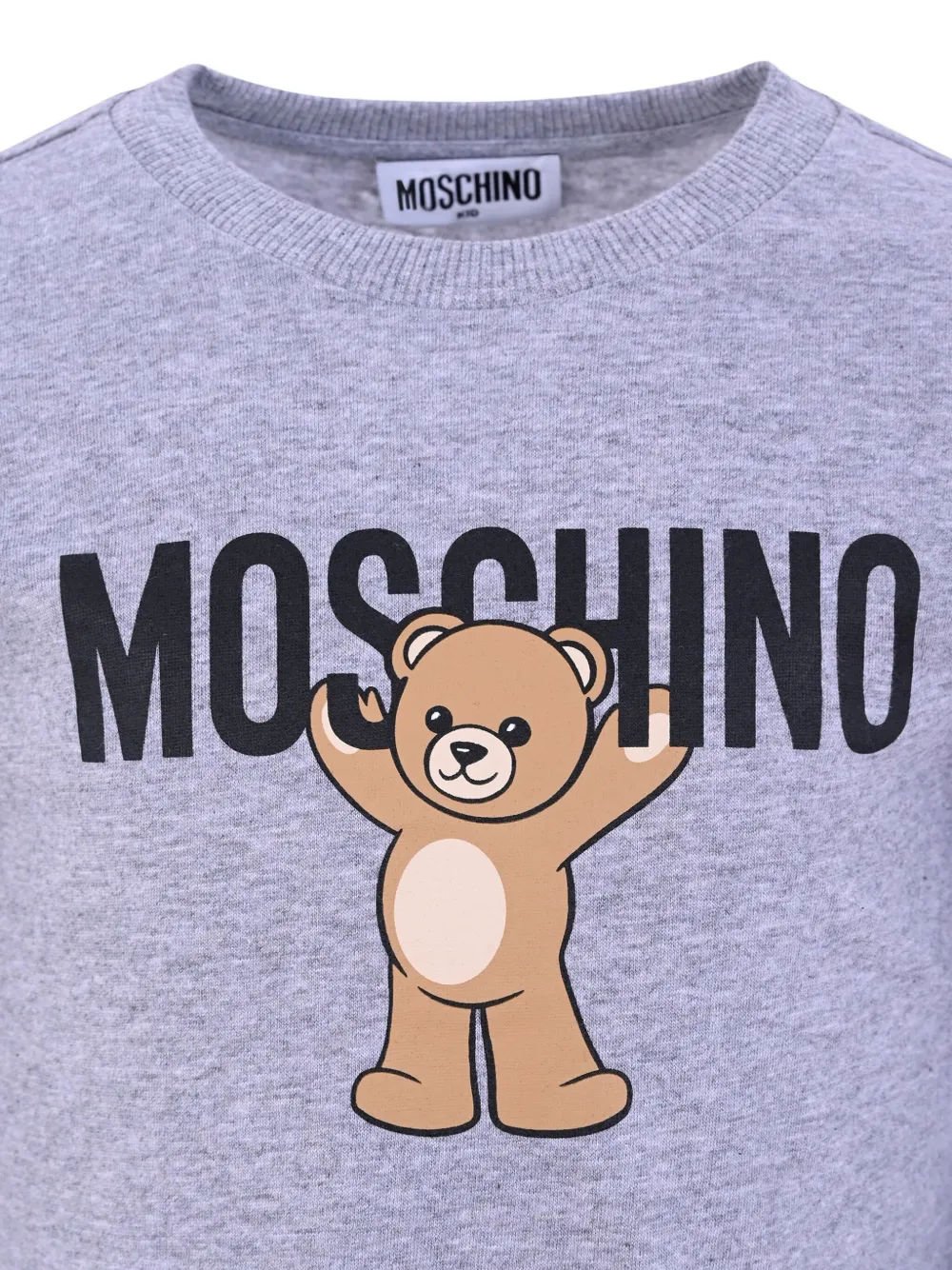 Лонгслив с принтом Teddy Bear Moschino Kids, серый — фото 3