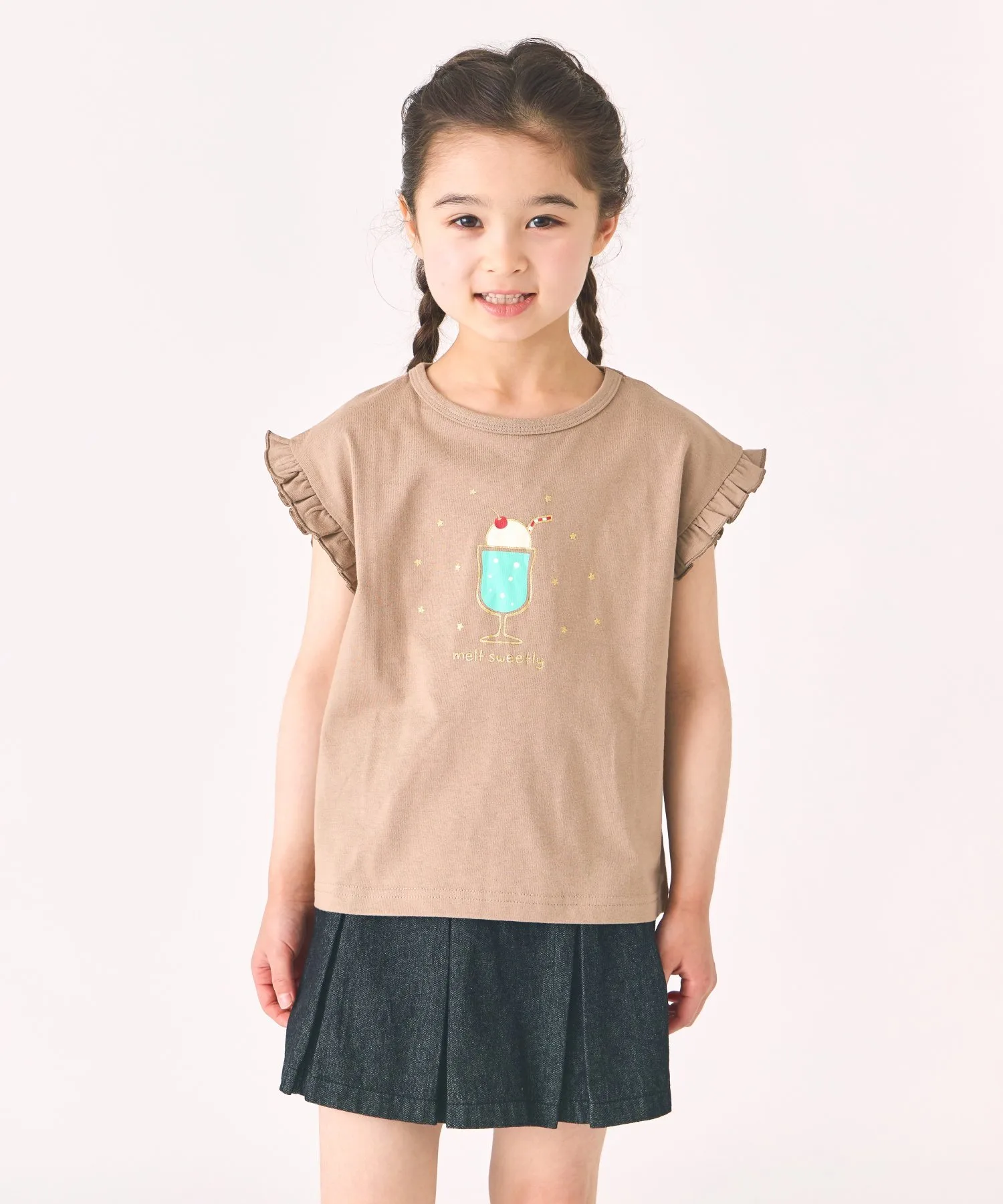 Футболка с коротким рукавом и принтом Ever Closet, Mocha
