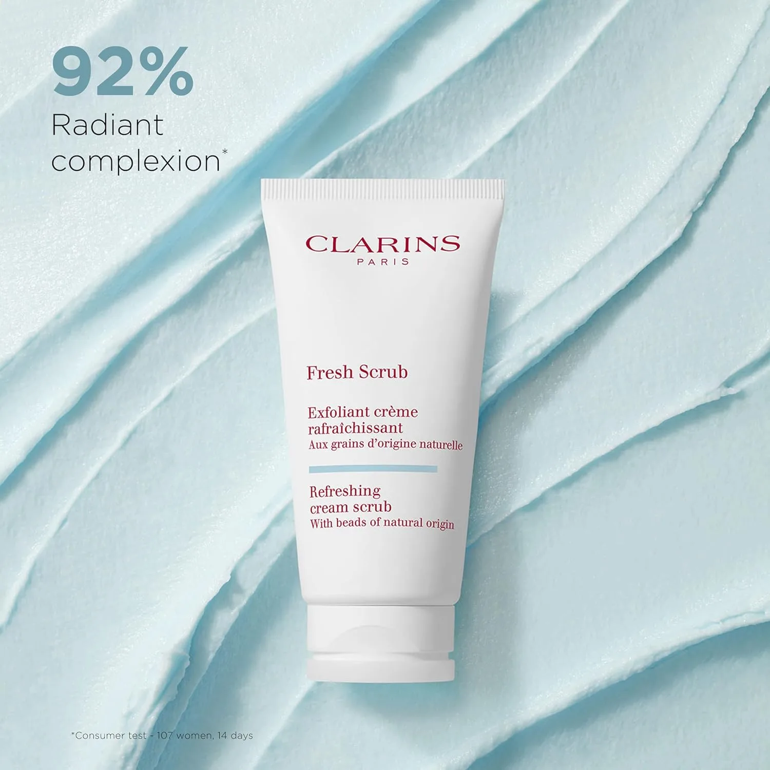 Clarins Fresh Scrub | Награжденный | Освежающий крем-гель для лица с натуральными гранулами | Мягко отшелушивает, освежает и увлажняет | Без парабенов | Без SLS | Без минерального масла | Для всех типов кожи 48.20 г (1 шт.) — фото 2