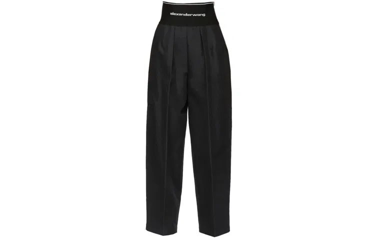 Брюки повседневные женские black, умеренно широкие Alexander Wang