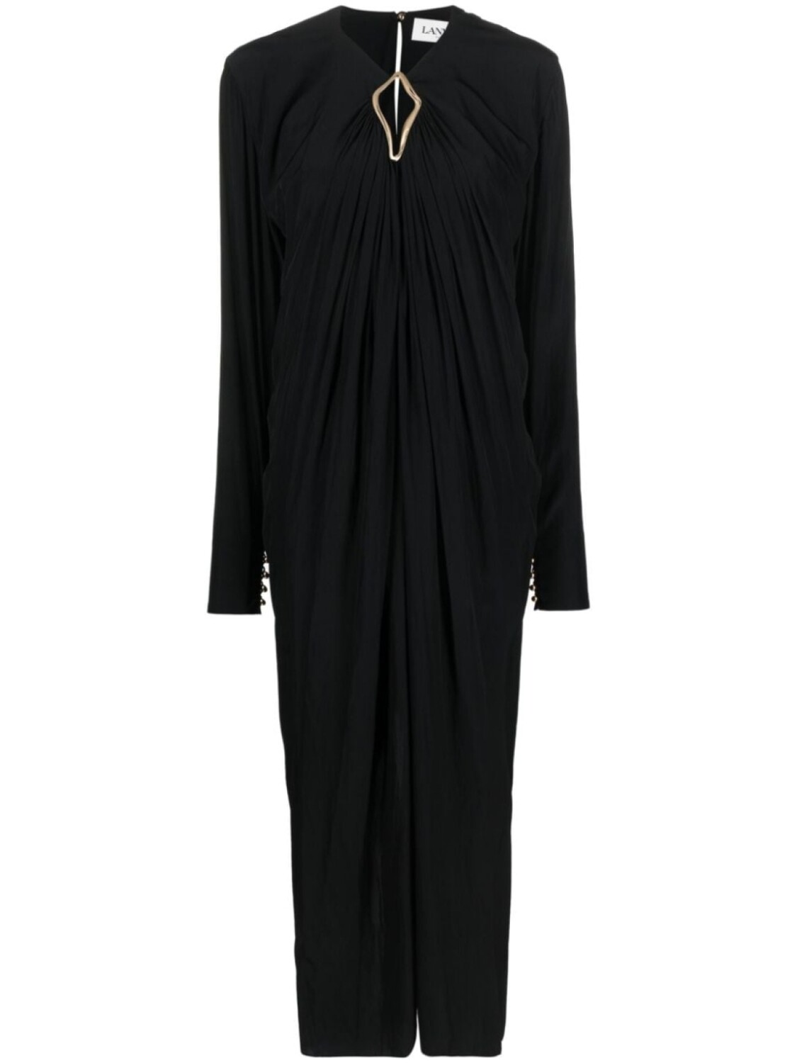 

Lanvin draped midi dress, черный