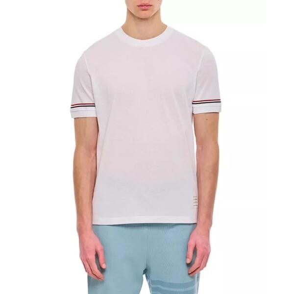 

Футболка ribbed cuff t-shirt Thom Browne, белый