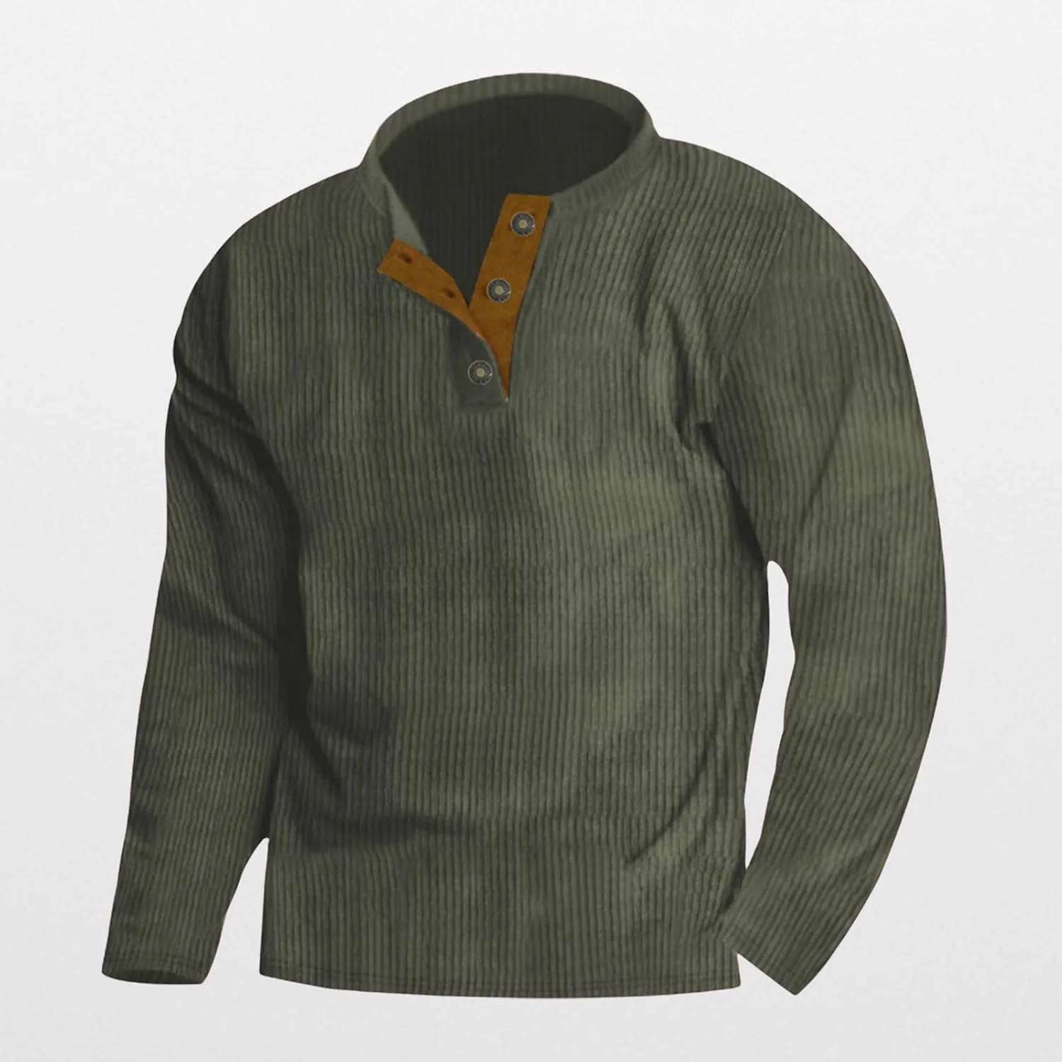 

Мужская вельветовая толстовка Henley с длинным рукавом
