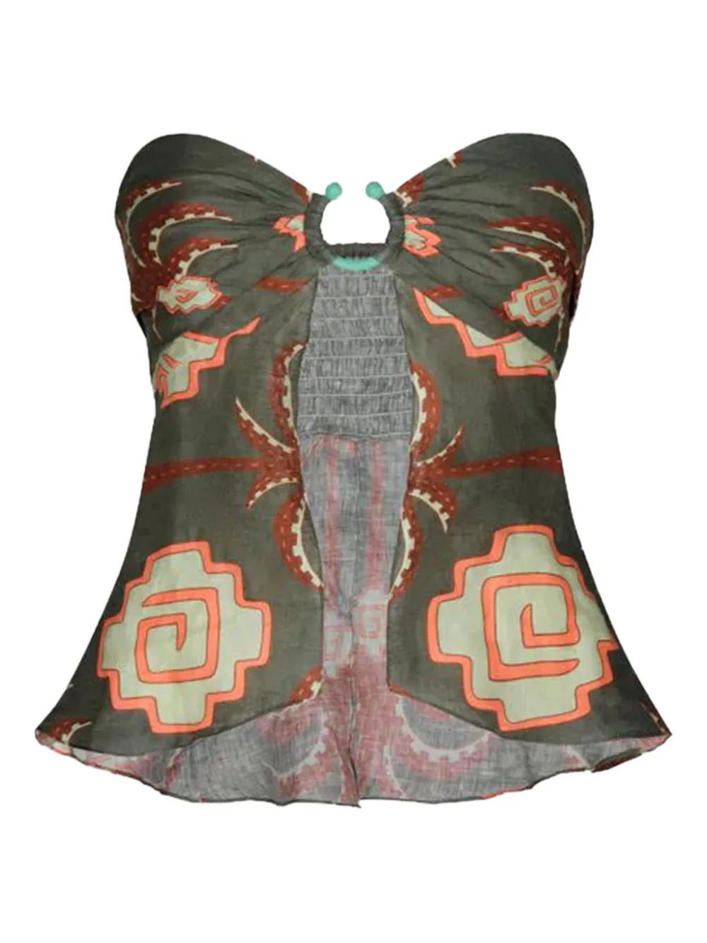 

Топ Arkana без бретелек с кольцевой отделкой Johanna Ortiz, зеленый