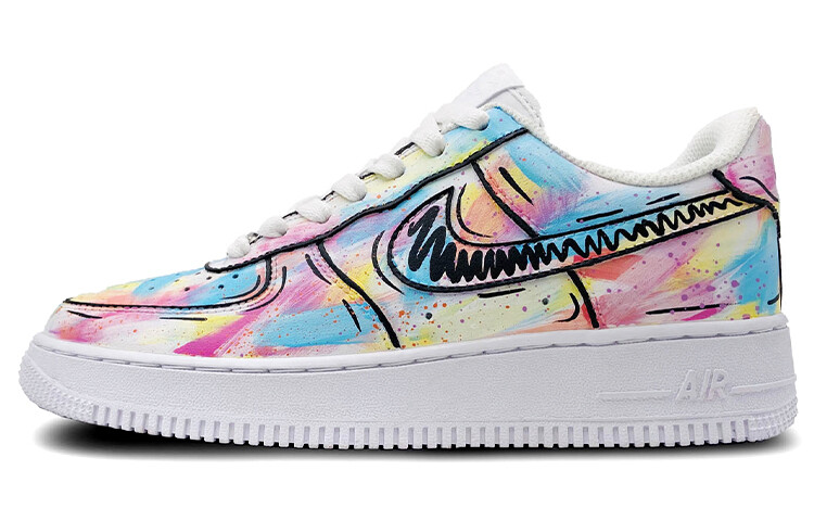 

Кроссовки Nike Air Force 1 Skateboard Shoes Unisex Low-Top Pink Blue/Yellow