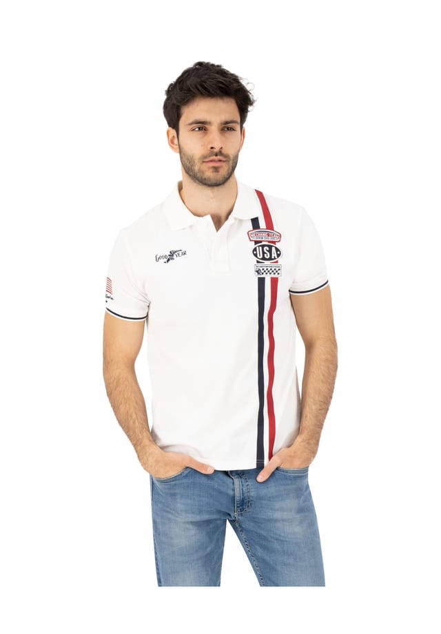 

Рубашка поло slim fit las vegas Goodyear, экрю
