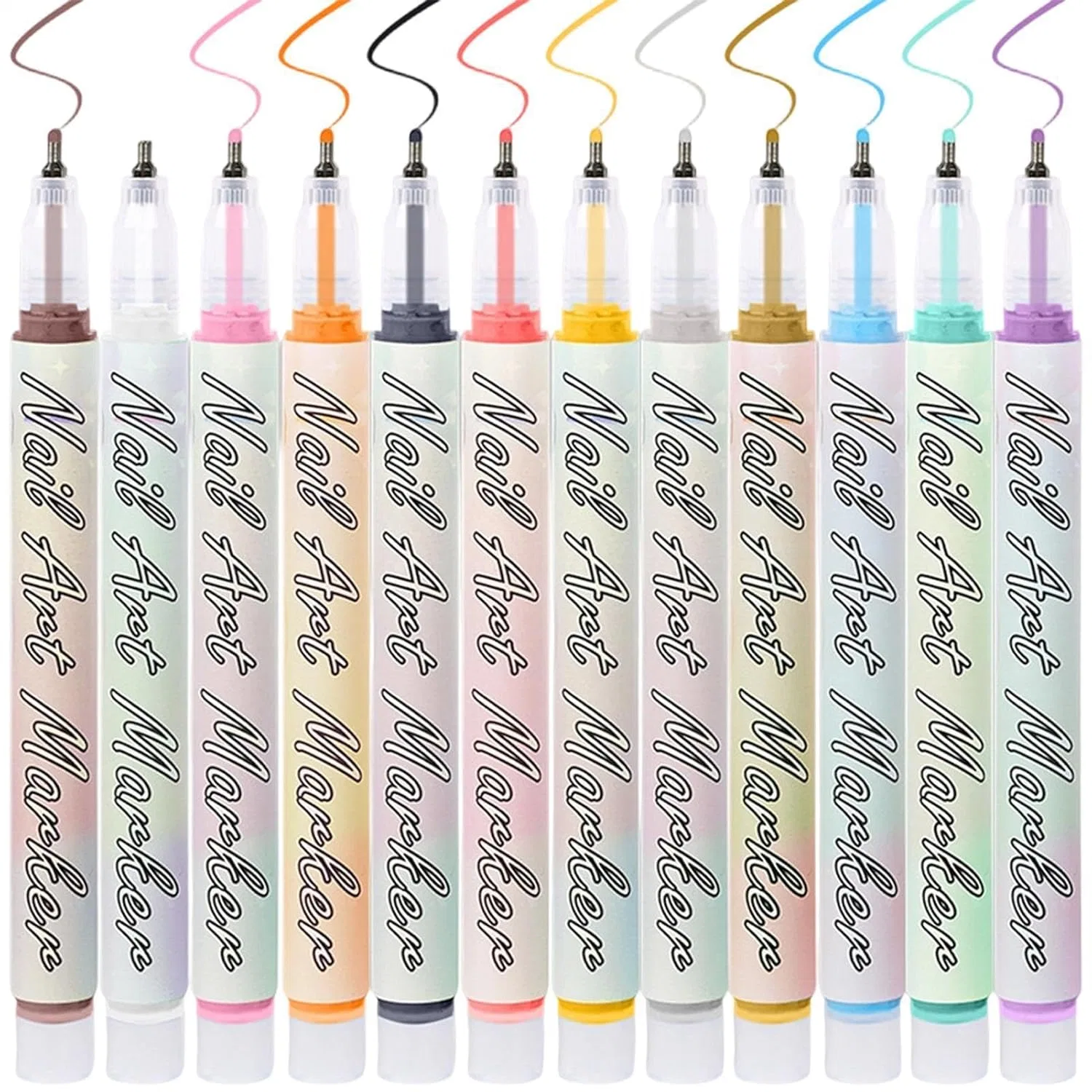 Набор маркеров для ногтей 12 цветов 0.7 мм Generisch
