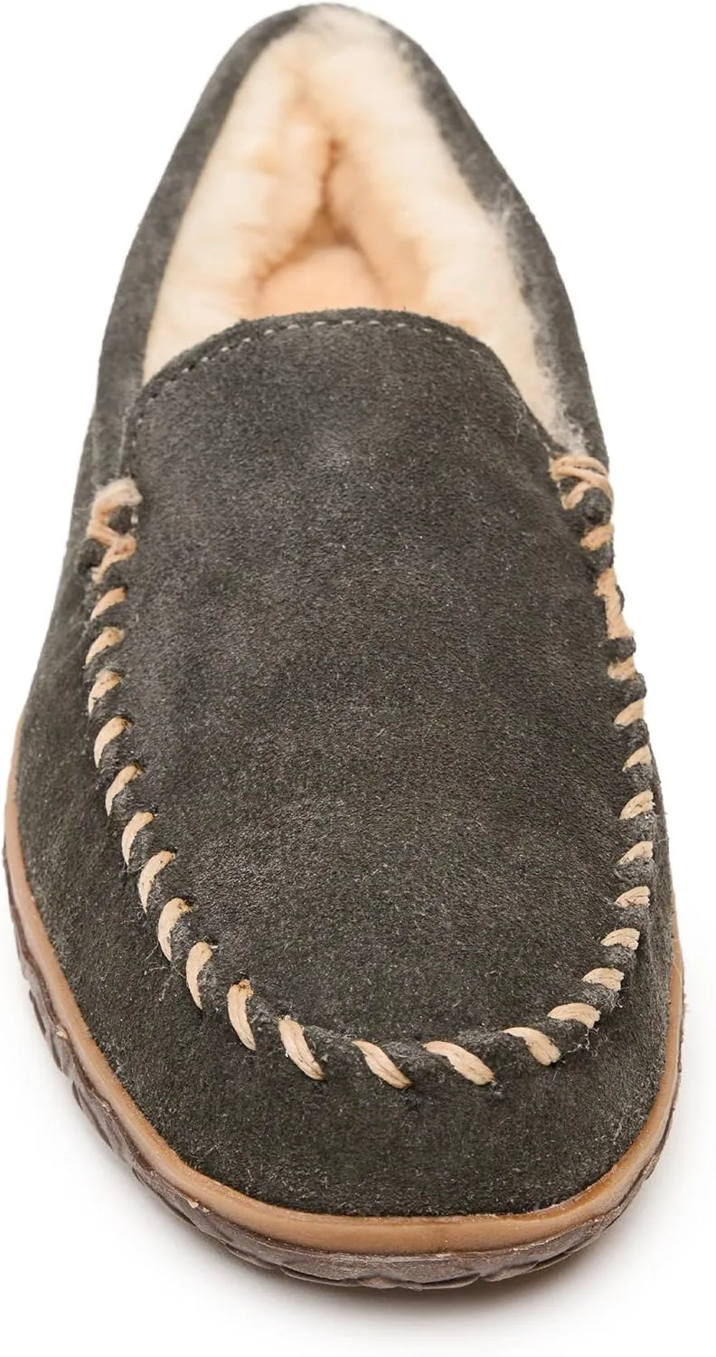Мужские замшевые мокасины Minnetonka Tobie с меховой подкладкой из овчины и прочной подошвой для дома и улицы — фото 4