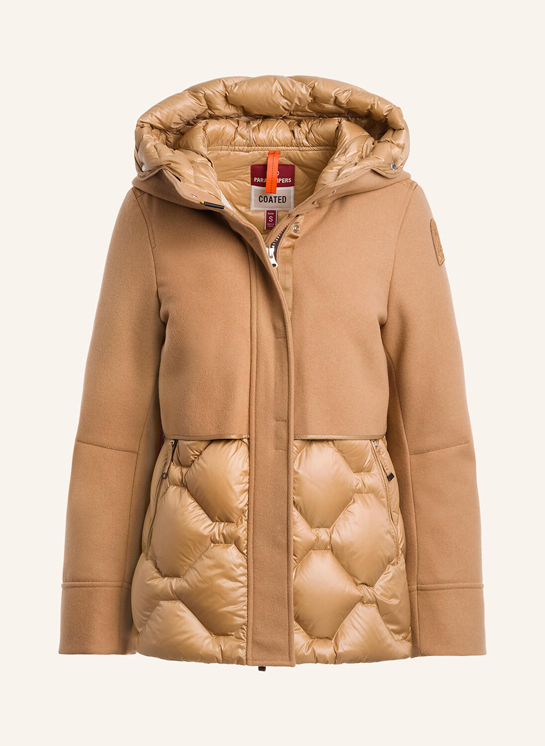 

Пуховик Nadine из разных материалов Parajumpers, коричневый