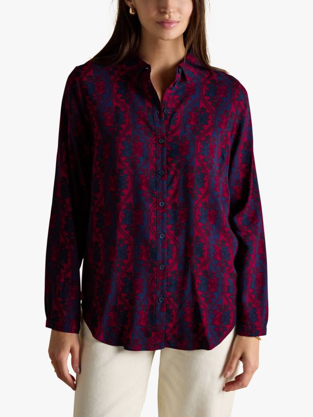 

Футболка Elvina Floral свободного кроя Joules, Burgundy