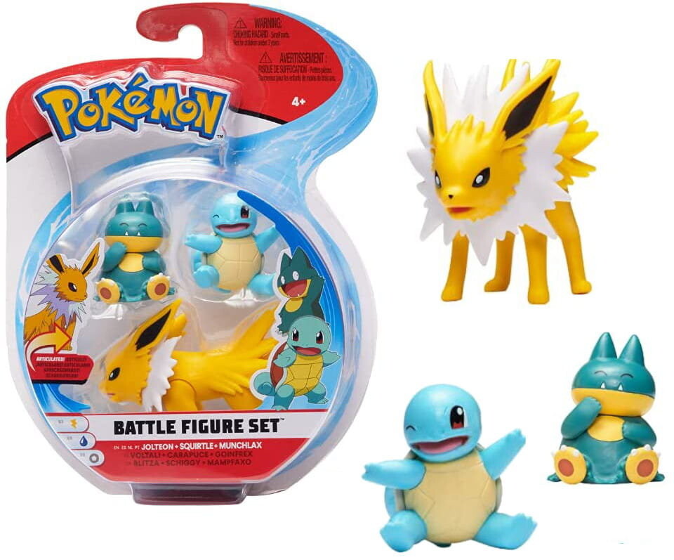 

Фигурки Pokemon Battle 3 Джолтеон Сквиртл Манчлакс JAZWARES