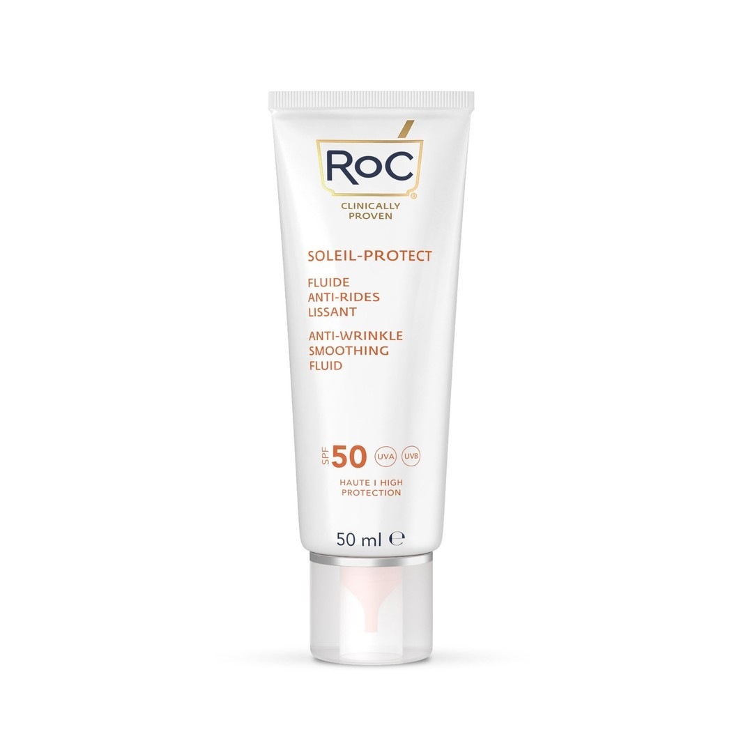 Солнцезащитный крем soleil-protect anti-wrinkle smoothing fluid spf 50 Roc, объем 50 мл