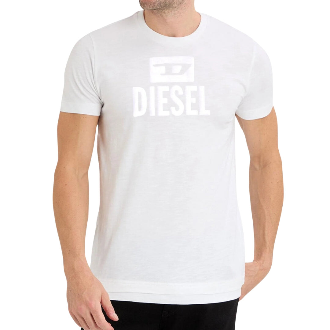 

Футболка с монотонным логотипом Diesel, белый