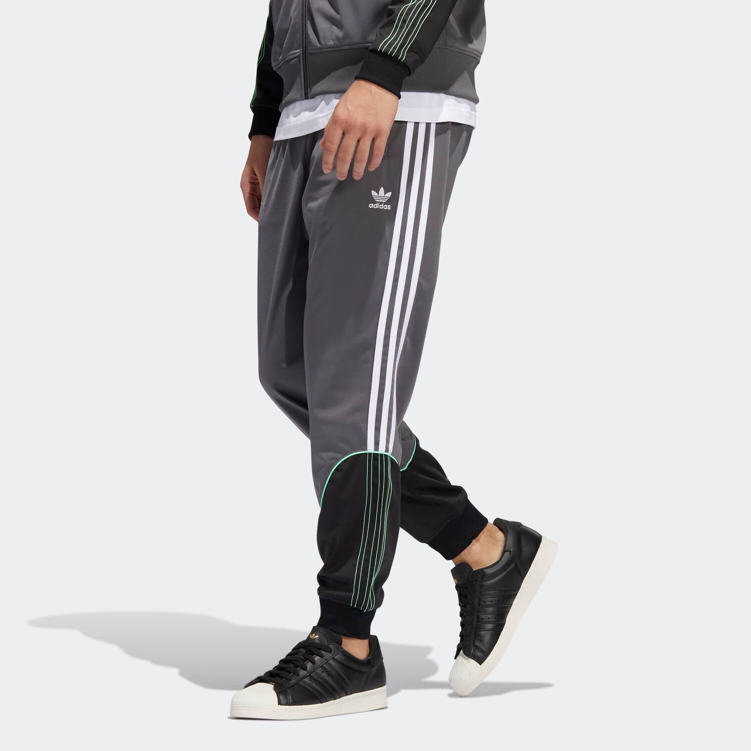SST трикотажные спортивные штаны мужские, цвет серый Adidas Originals, цвет Heather Gray — фото 4