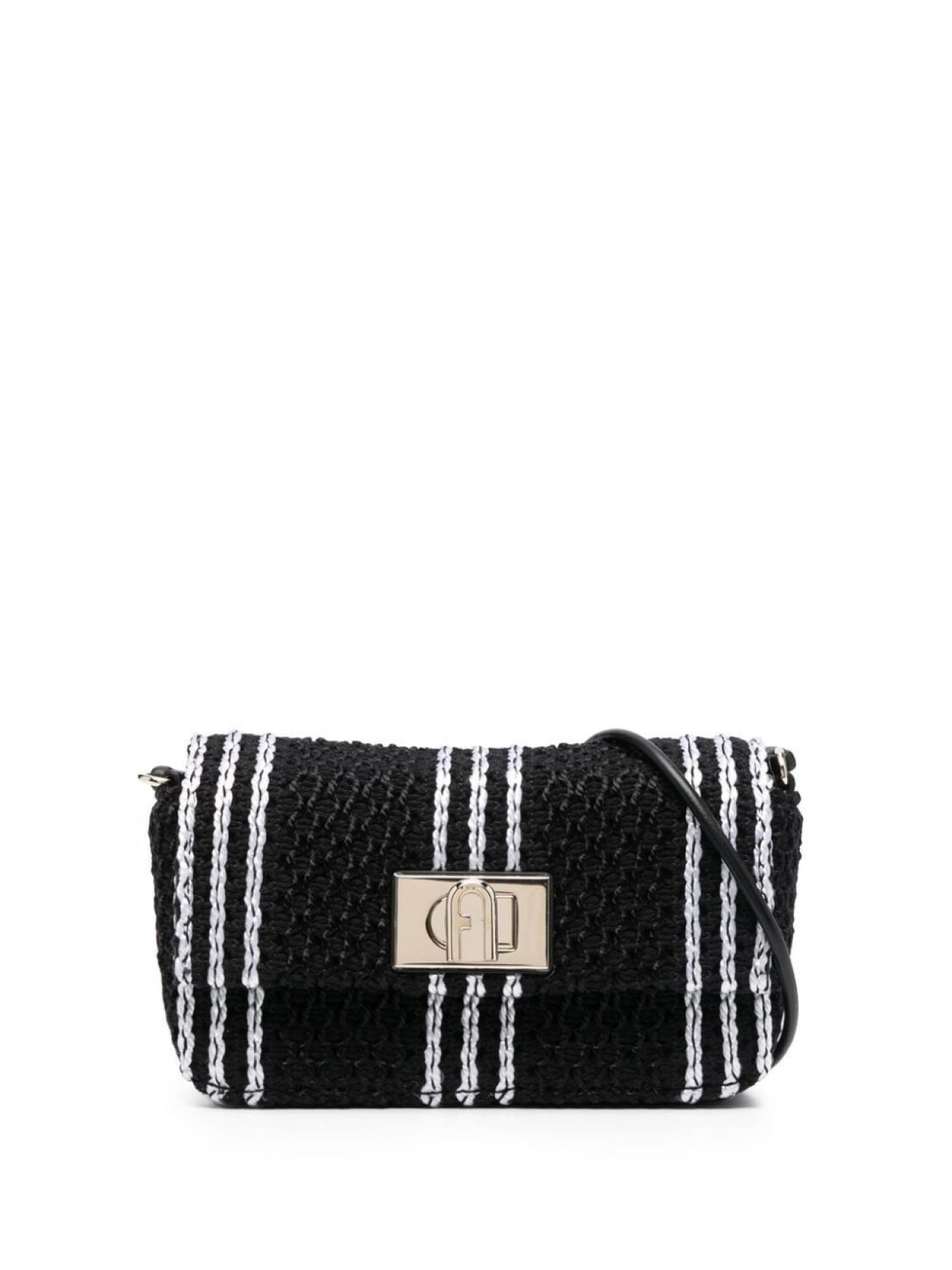 

Furla фактурная сумка на плечо с полосками, черный