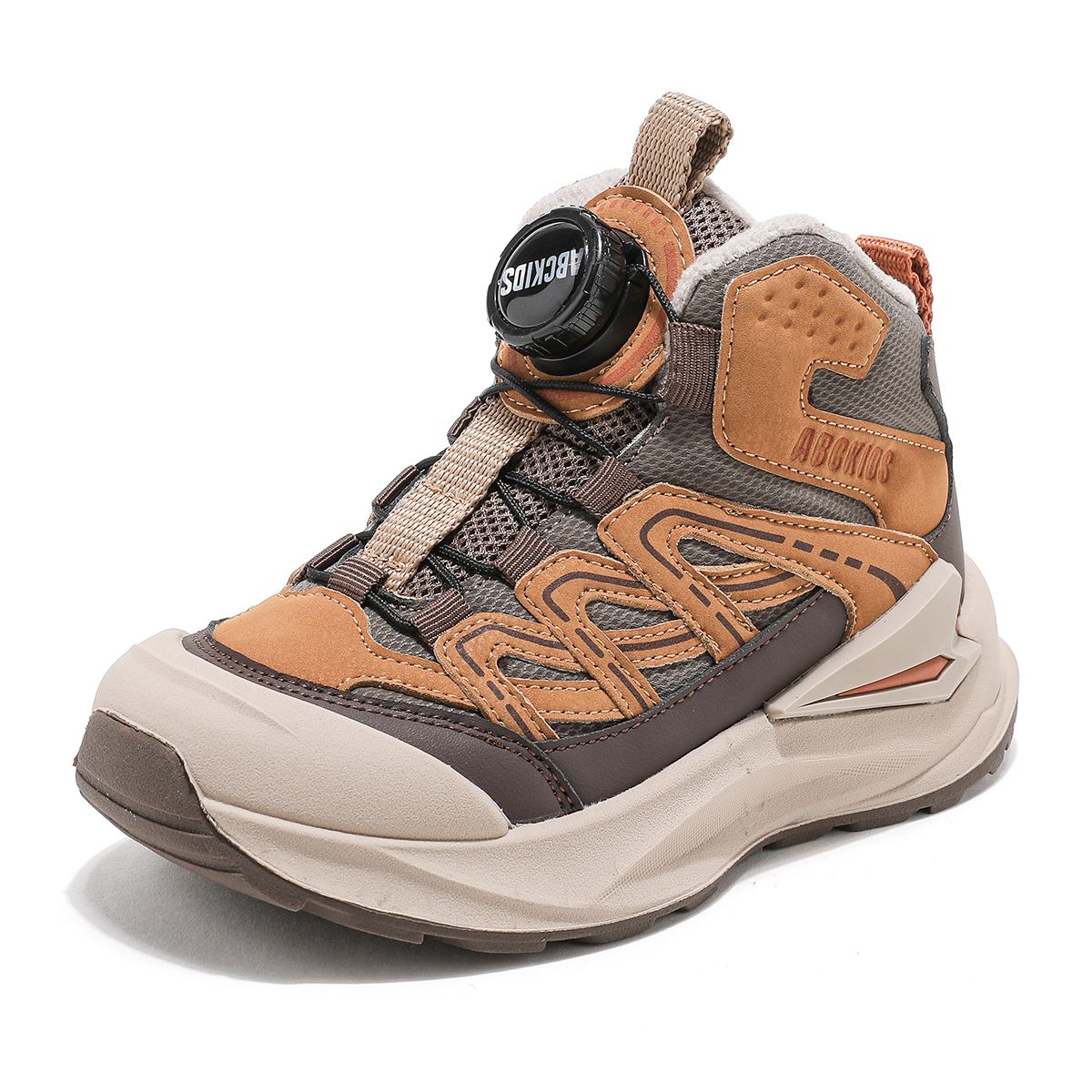 

ABC KIDS Нескользящие легкие утепленные удобные детские повседневные ботинки beige/yellow brown kids'