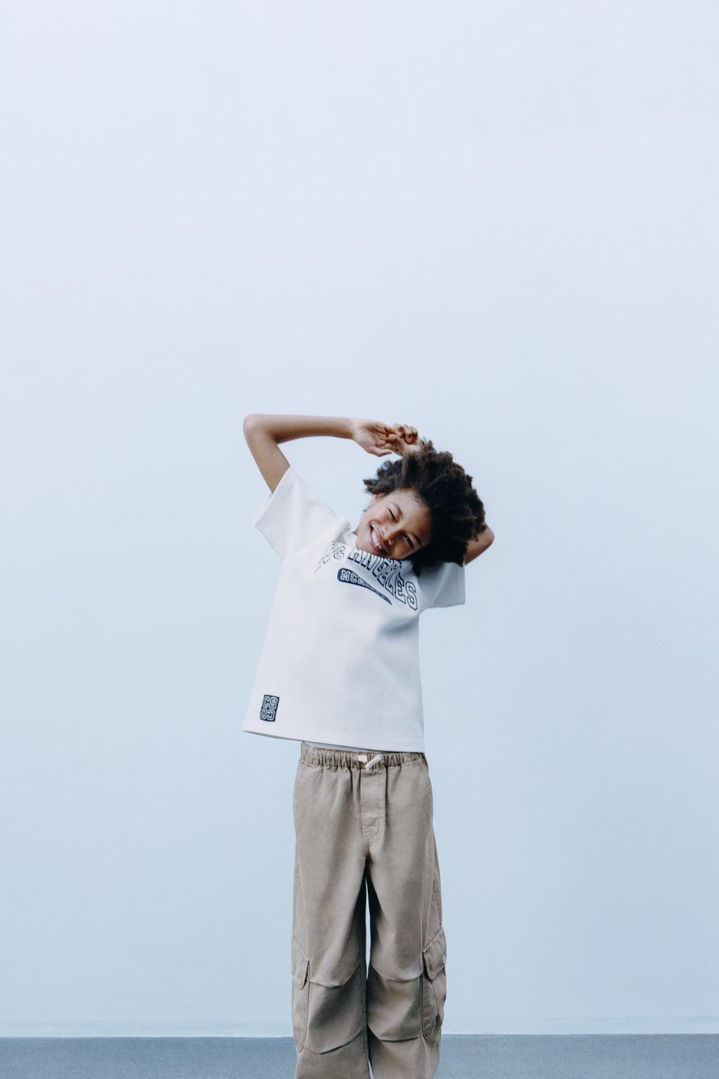 

Мешковатые парусиновые брюки с карманами ZARA, цвет Taupe grey