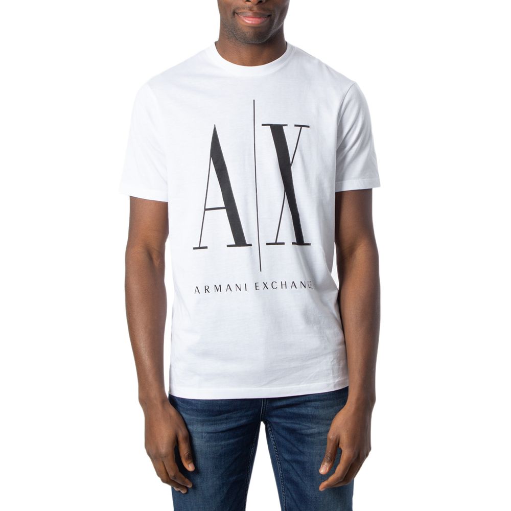 

Белая хлопковая футболка Armani Exchange