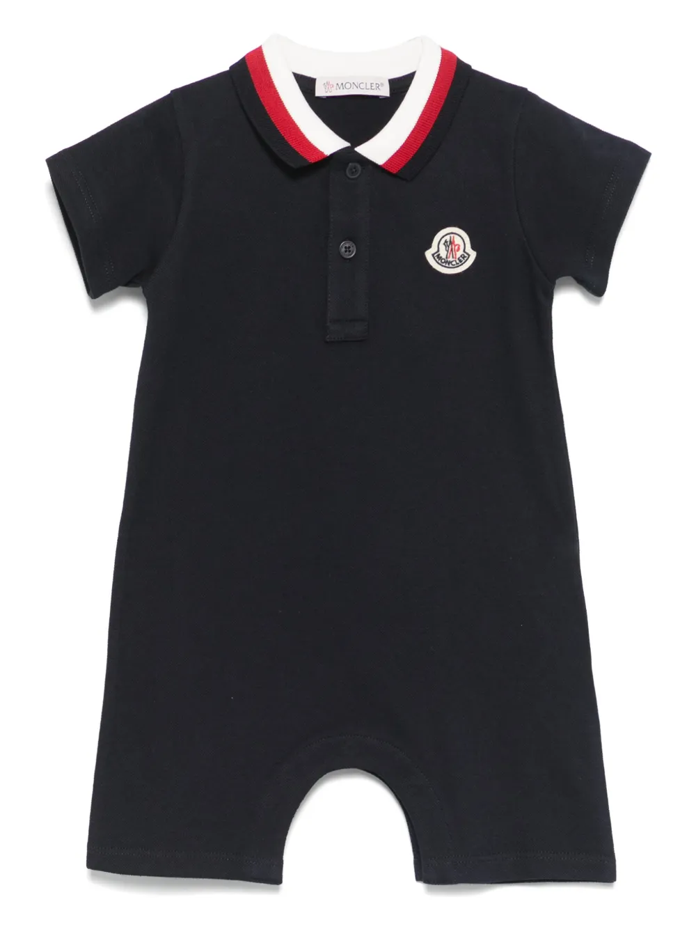 

Ромпер с нашивкой-логотипом Moncler Enfant, синий