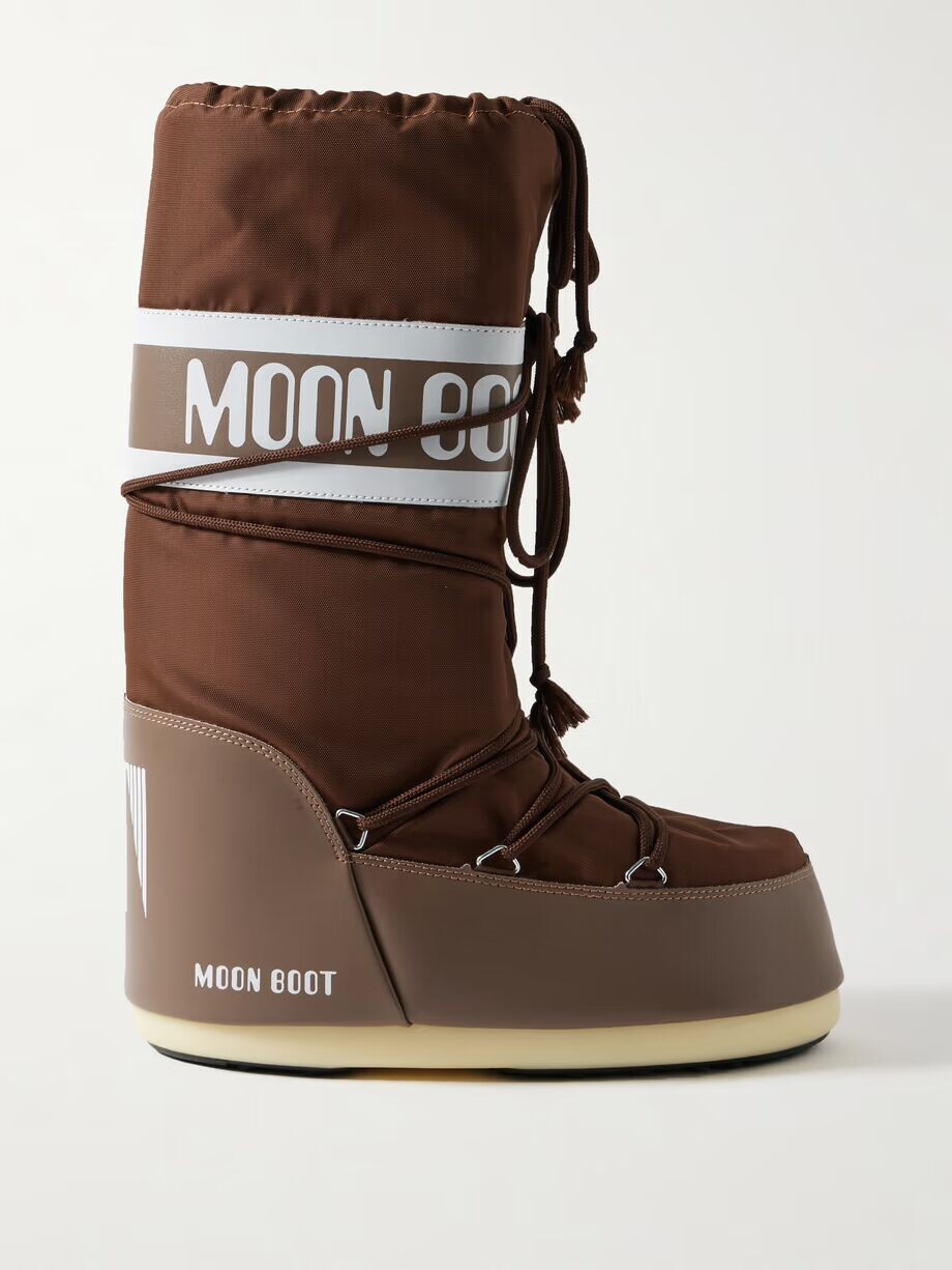 Зимние ботинки Moon Boot Icon из кожи и искусственной кожи, коричневый