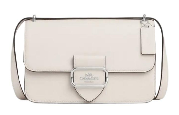 

Сумка-мессенджер из кожи Морган Коу через плечо среднего размера женская белая COACH