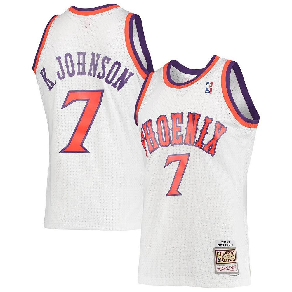 

Мужская майка Mitchell & Ness Kevin Johnson White Phoenix Suns 1989-90 Hardwood Classics Swingman, цвет Phx White