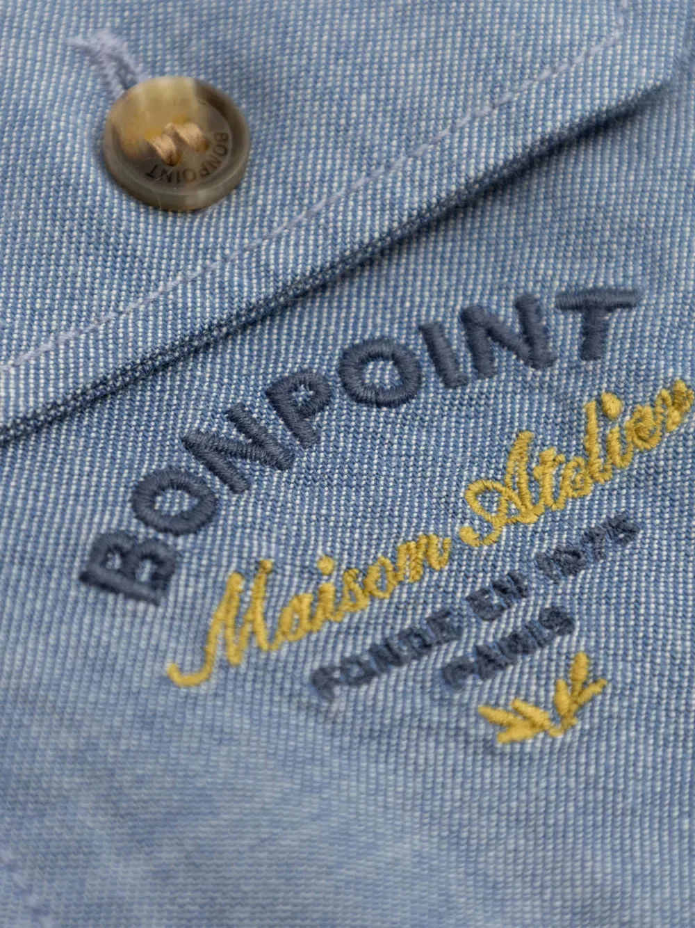 Рубашка Эдди с нагрудным карманом Bonpoint, синий — фото 4