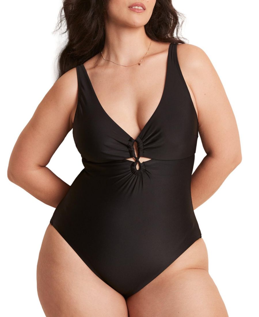 

Слитный купальник Elizabeth Swimwear Smoothing One Piece больших размеров Adore Me, Black