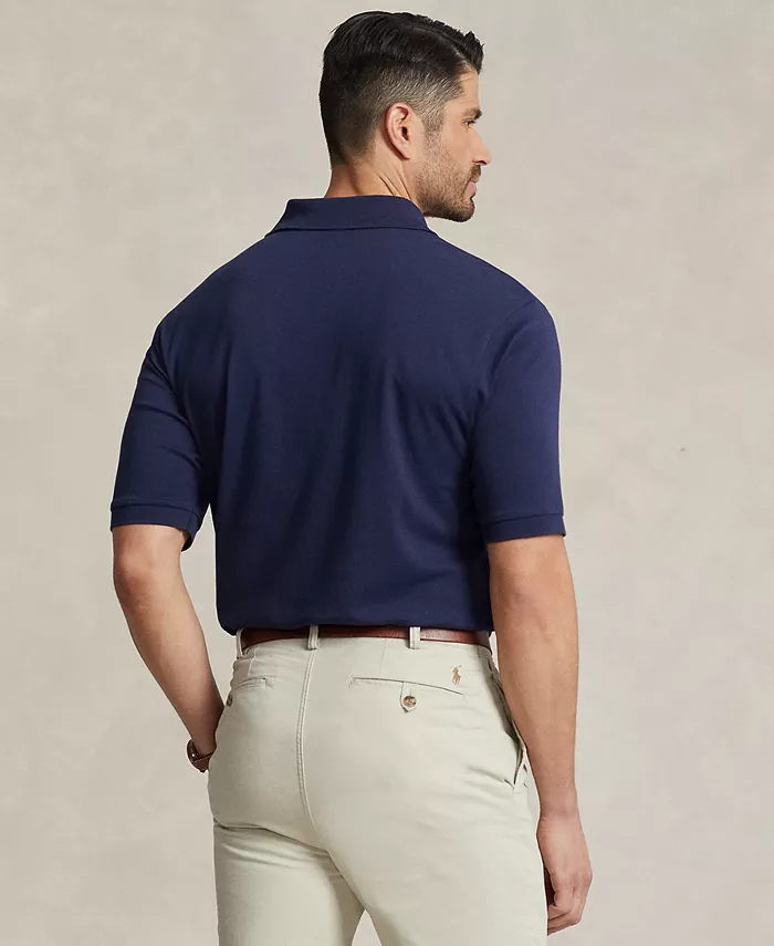 Мужская поло Big & Tall Classic Fit из мягкого хлопка Polo Ralph Lauren, синий — фото 4