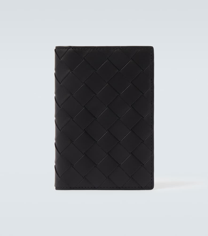 

Кожаный кошелёк Intrecciato Bottega Veneta, Black/Glass-Silver