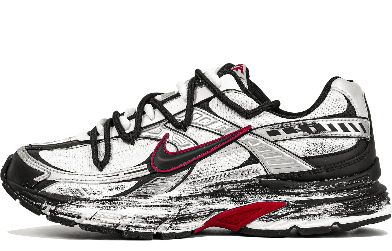 

Nike Кроссовки Initiator Abrasion Resistant Breathable Low top Casual City Commute Running Shoes Men's Black Silver