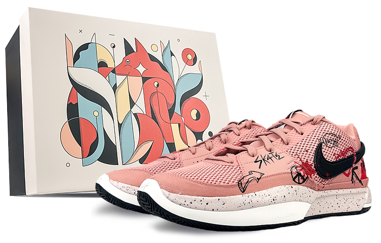 

Nike Ja 1 Амортизирующие противоскользящие и износостойкие низкие баскетбольные кроссовки мужские розово-белые, цвет White
