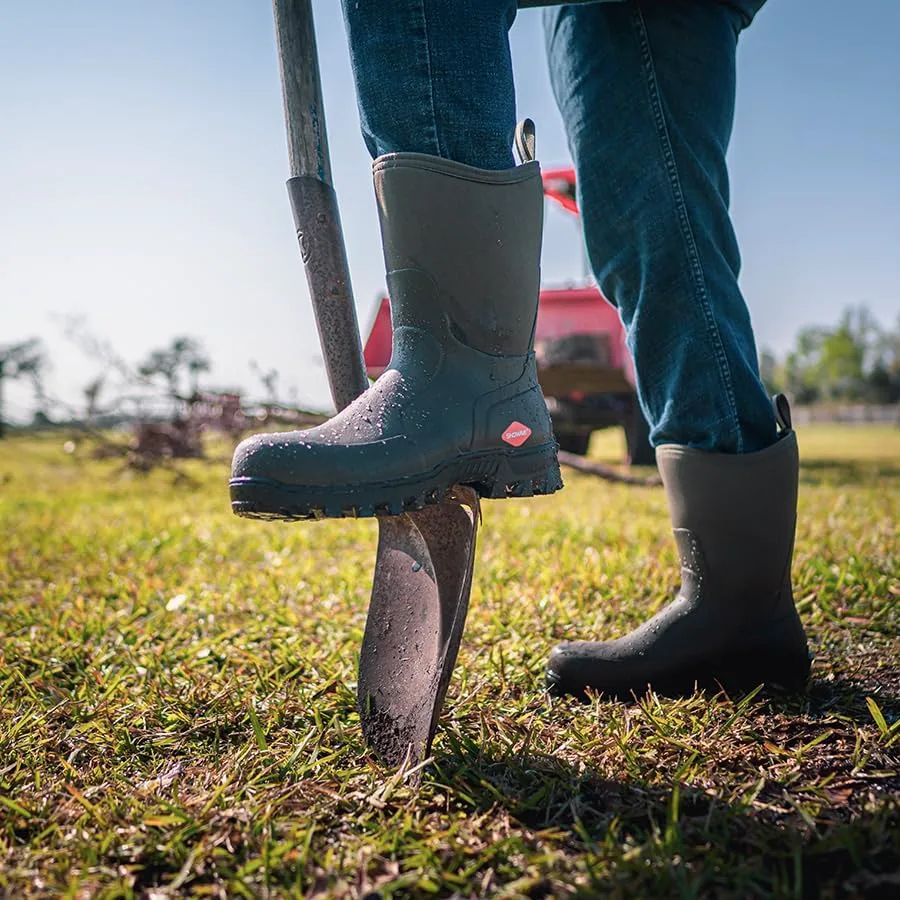 

Мужские резиновые рабочие сапоги Showave средней высоты до икры, водонепроницаемые, утепленные, с удобной спортивной подошвой, зеленый