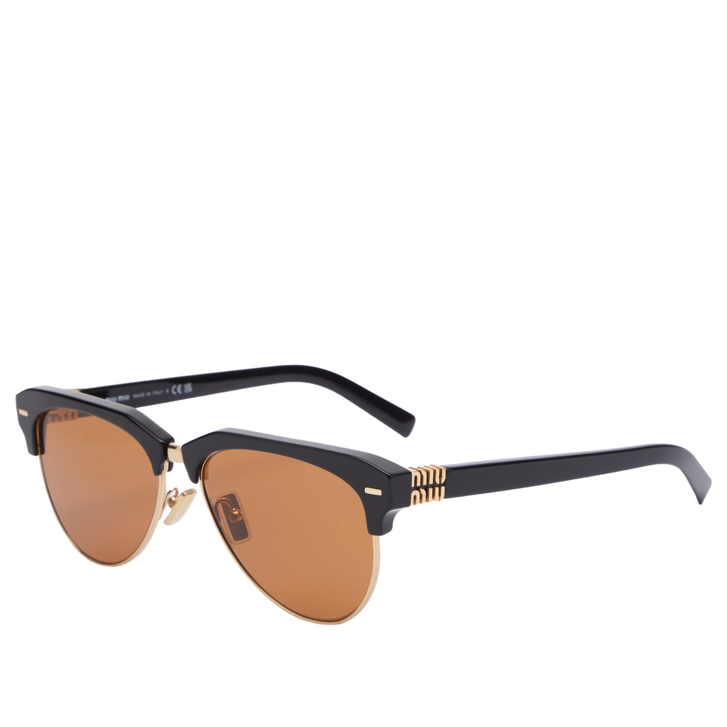

Солнцезащитные очки Miu Miu Eyewear 09Zs Sunglasses, цвет Black & Brown