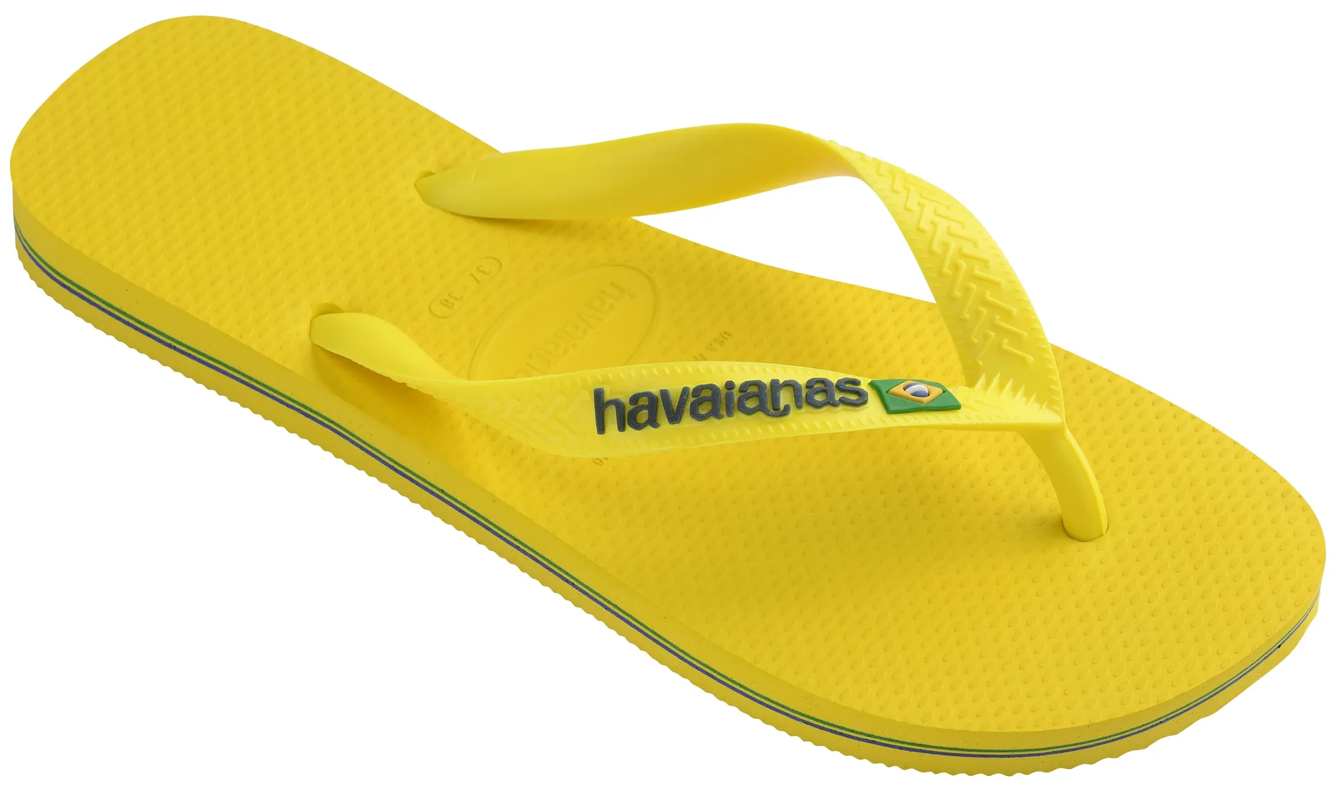 

Шлепанцы Havaianas "BRASIL LOGO NEON", летняя обувь, тапочки, туфли для бассейна с бразильскими деталями, желтый