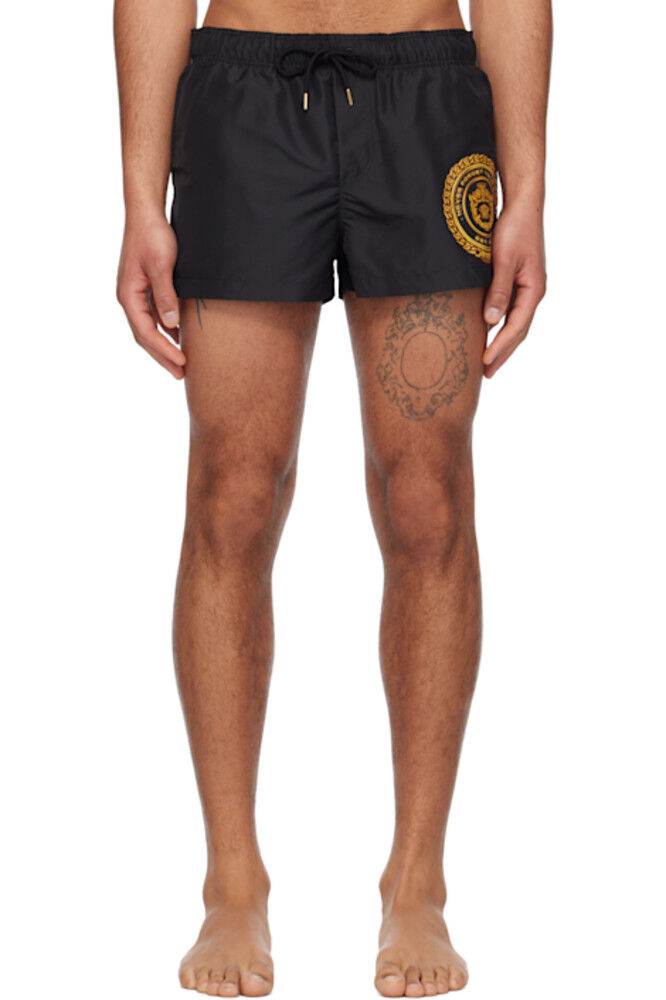 

Черные шорты для плавания с принтом Chain Crest Versace Underwear