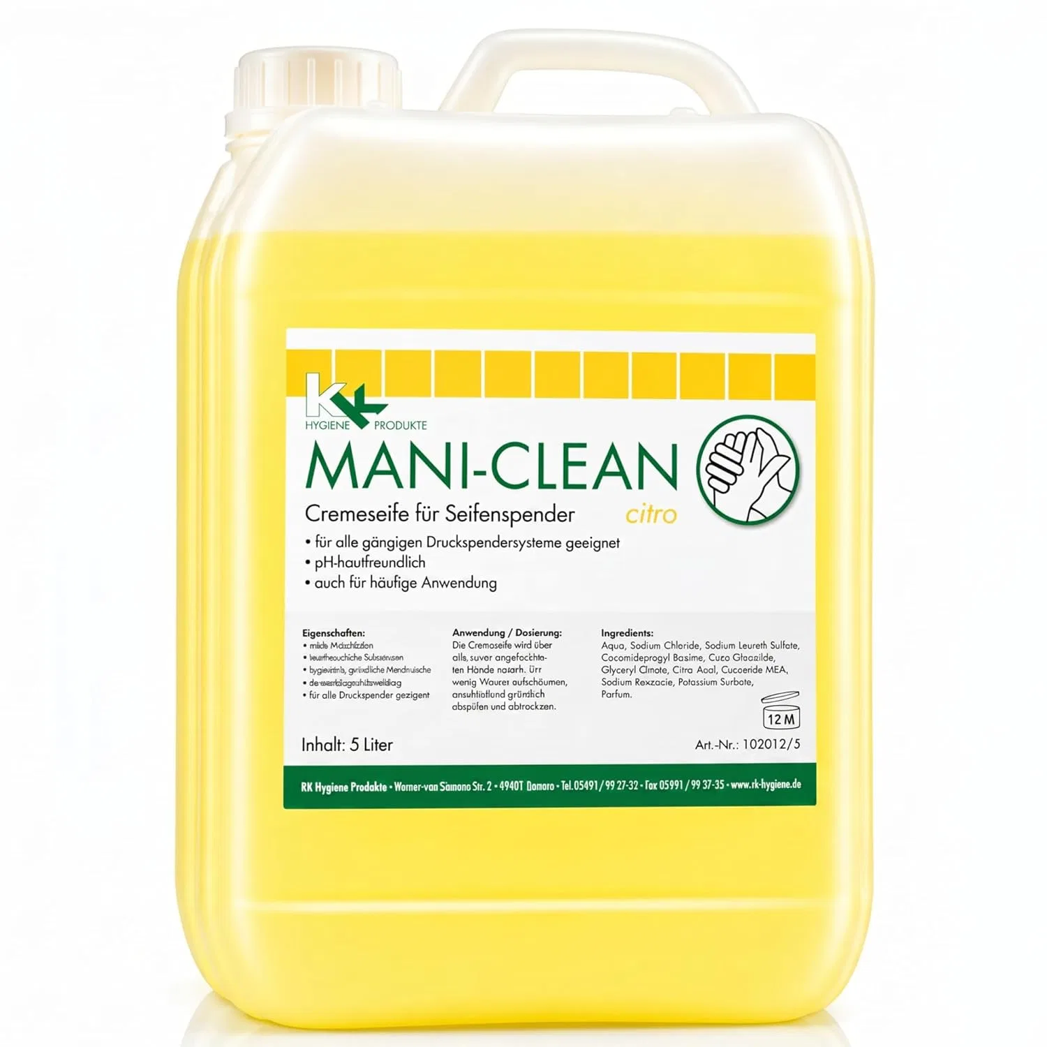 Жидкое мыло KK Mani-Clean Citro с ароматом лимона, 5 л Kk