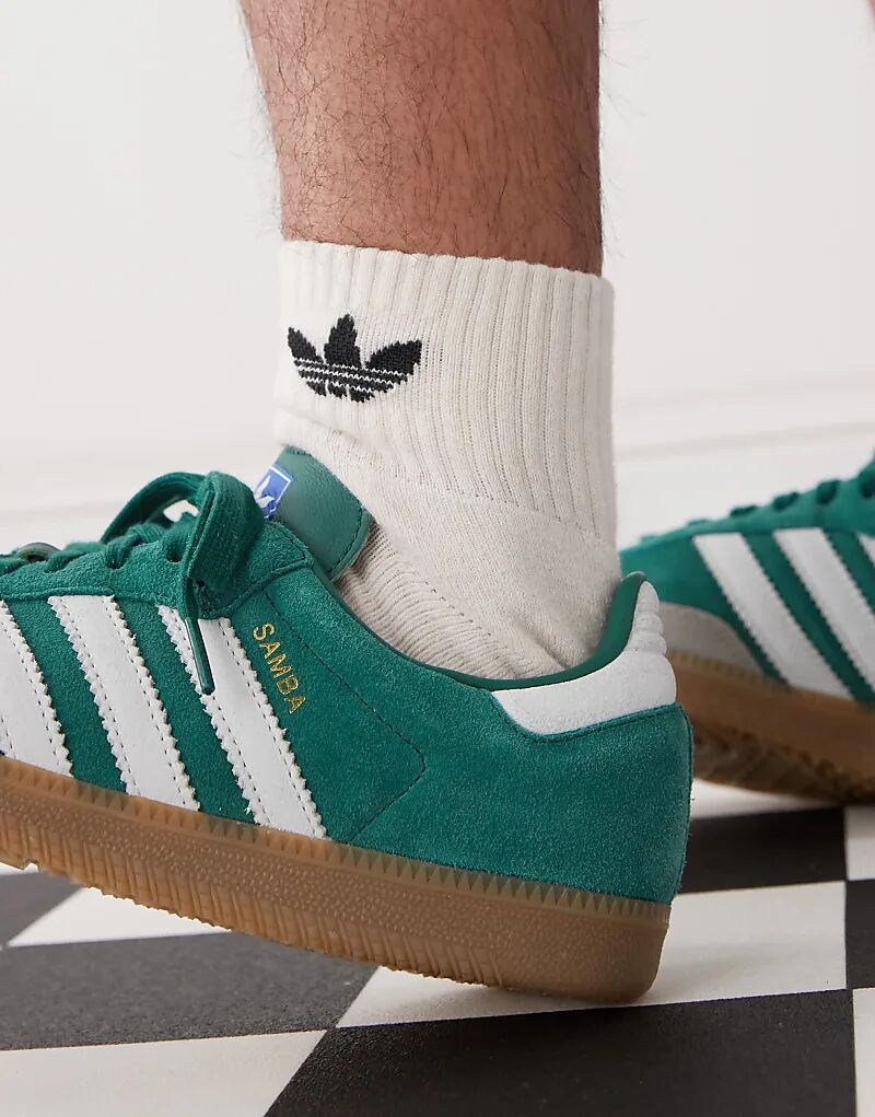 Кроссовки Samba OG зеленого и белого цвета adidas Originals — фото 4