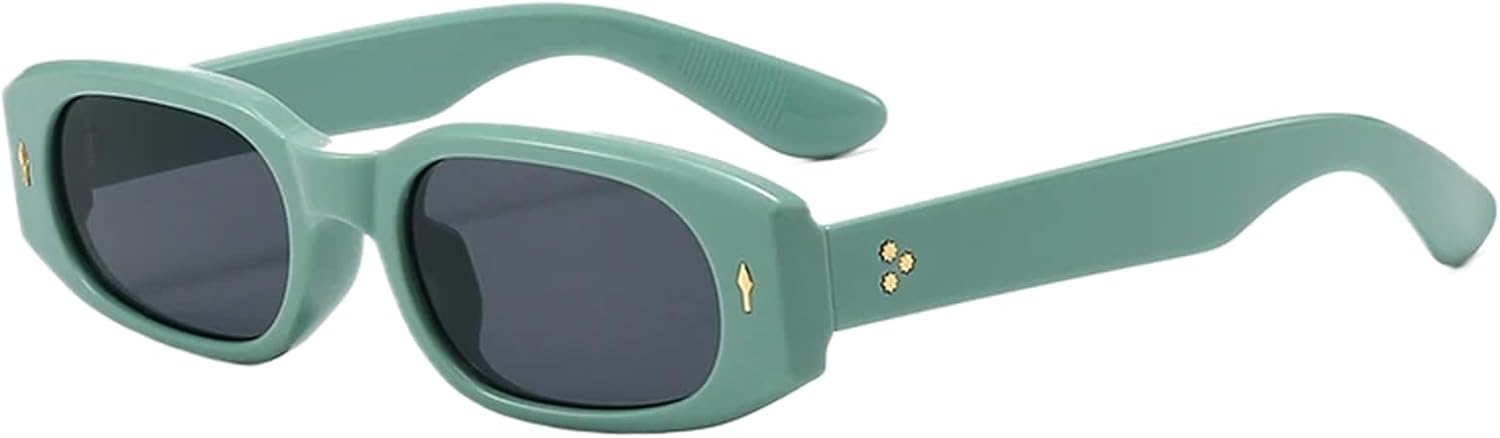 

Солнцезащитные очки с защитой UV400 | Синяя с желтыми заклепками, маленькая оправа | для женщин и мужчин, для занятий спортом на открытом воздухе и вождения DSVIGF, 05