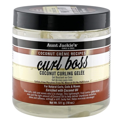 

Coconut Crème Recipes Curl Boss Coconut Curling Hair Gel for Natural Curling, Coconut Curling Hair Gel for Natural Curling, Coils and Waves, 18 унций Aunt Jackie's