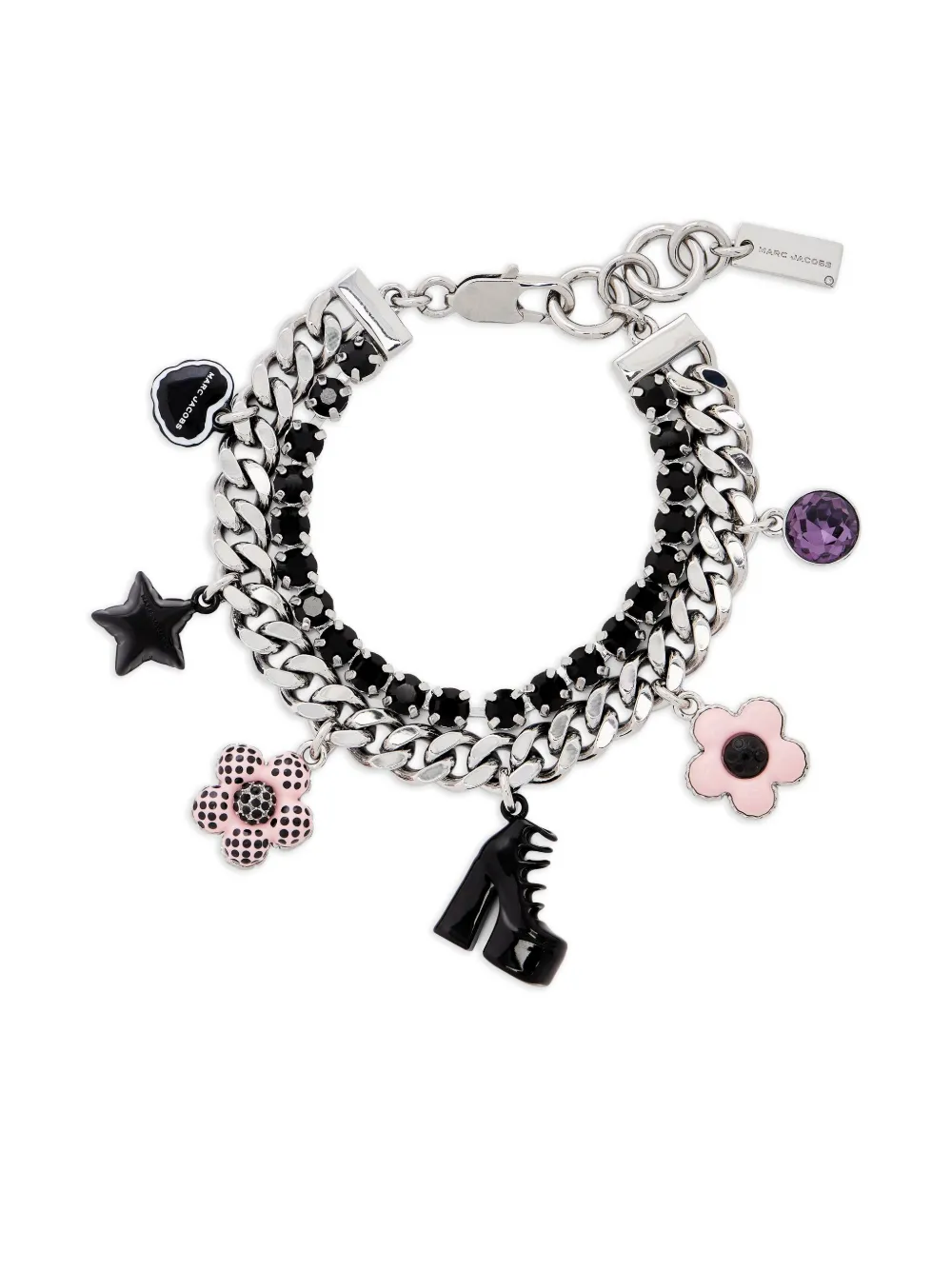 

Браслет The Mini Icon Charm MARC JACOBS, серебряный